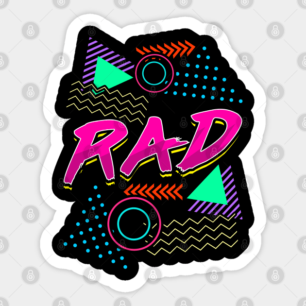 Rad 1980s Vintage Eighties Gift 80s Clothes For Women Men Sticker by Proficient Tees